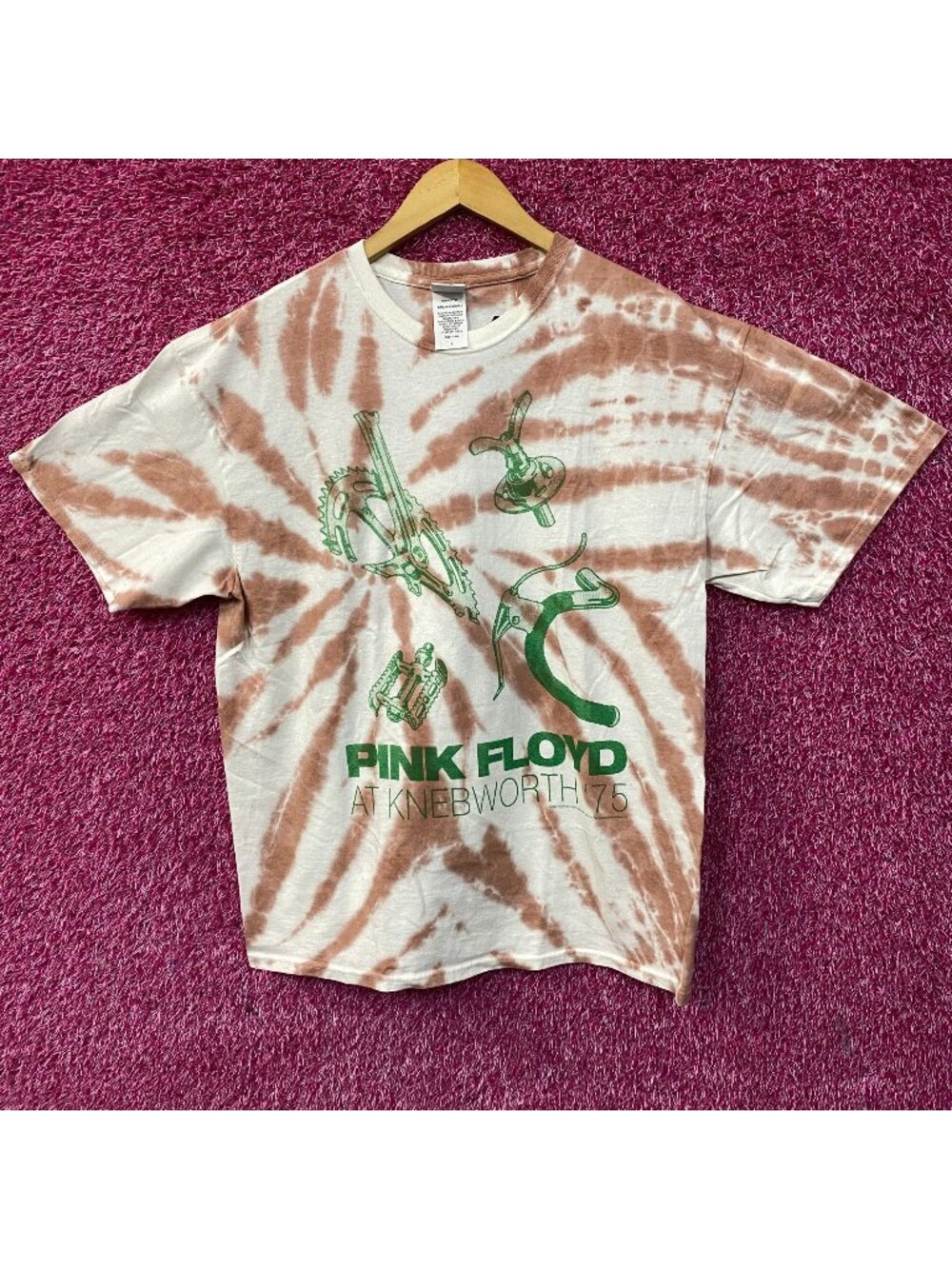 Pink Floyd Knebworth '75 Flea Market Tie Dye T-Shirt Large